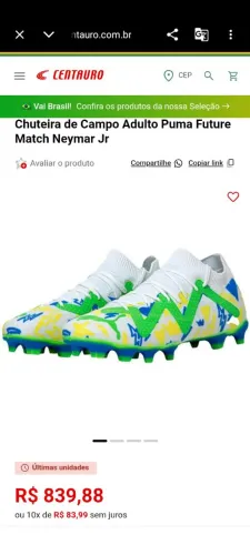Chuteira de Campo Adulto Puma Future Match Neymar Jr