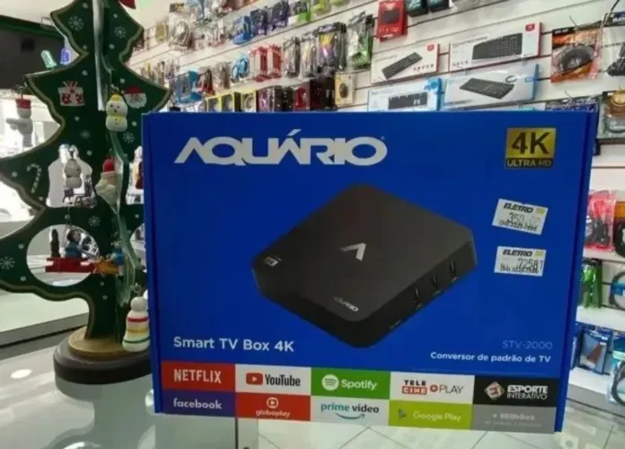 Aparelho tv box aquário