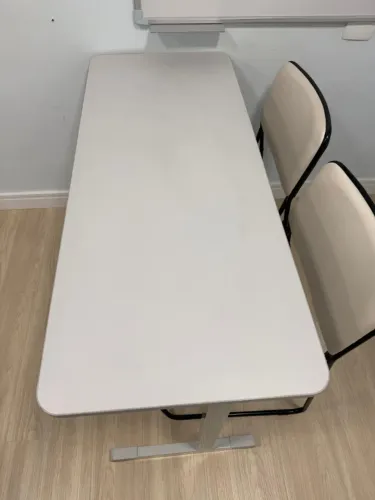 MESA DUPLA STUDIM CÓD.2140 ACAB.: CINZA CRISTAL - RUPOLO - 1,2 x 0,5