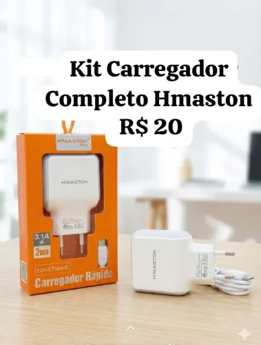 Kit Carregador Tipo C+ Cabo Hmaston R$ 20