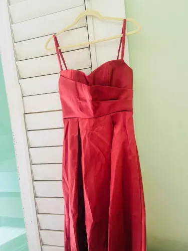 Vestido longo com decote semi coração P - NOVO