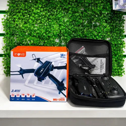 Drone Inova Dobrável com Câmera HD | Controle Remoto | Maleta Inclusa