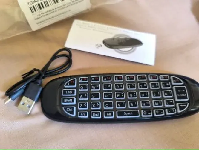 Air mouse recarregável com teclado