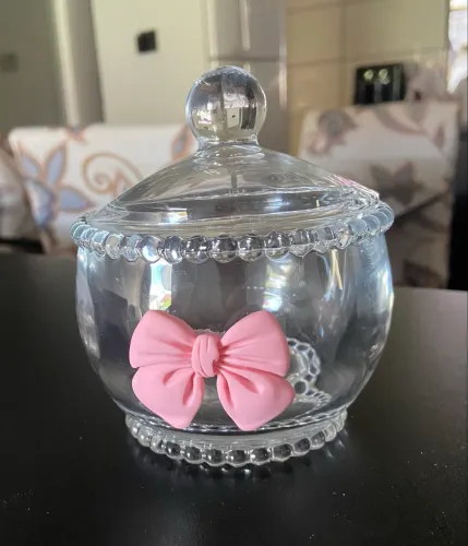 Açucareiro personalizado com laço rosa  - WOLFF- 200ml