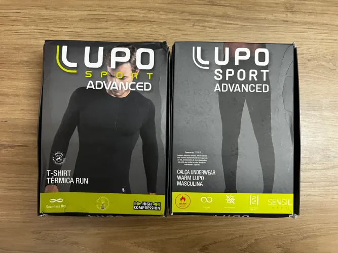 (T-SHIRT TÉRMICA RUN) + (CALÇA UNDERWEAR WARM) LUPO - TAMANHO P