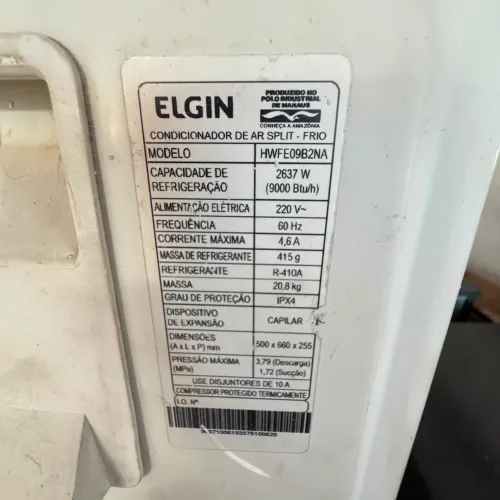 AR CONDICIONADO ELGIN SPLIT 9.000 BTU
