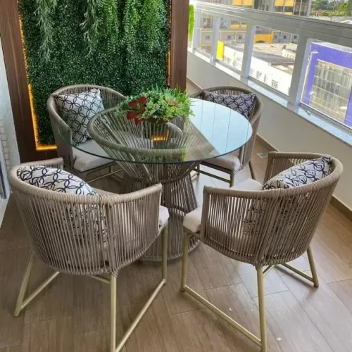 CONJUNTO MESA TURIM DE CORDA NÁUTICA 