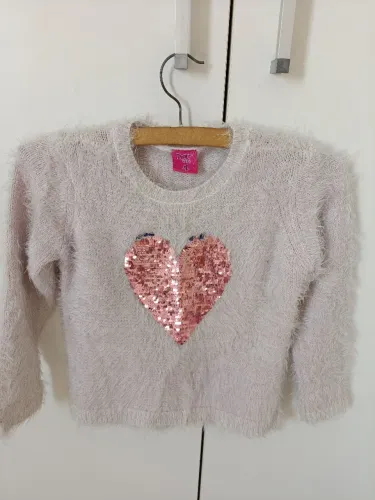 Blusa de lã felpuda infantil 