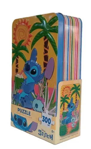 quebra-cabeça stitch lata 300 peças lacrado