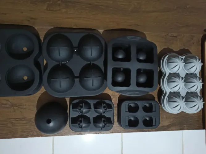Kit forma de gelo caveira, esfera, bola, cubo para drinks 