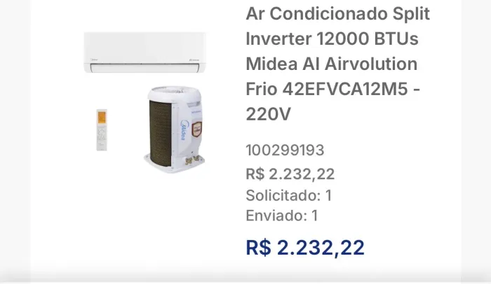 Ar condicionado lacrado