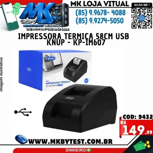 Impressora Termica 58cm USB KNUP - KP-IM607 (1)