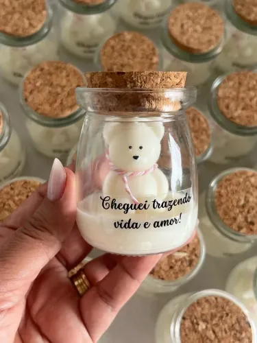Velas lembrancinha copo de vidro com rolha