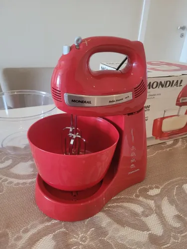 Batedeira Mondial Bella Massa Inox Red 500W 220V + 2 Tigelas (Completa / Excelente Estado)