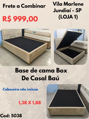 Base de cama Box De Casal Baú