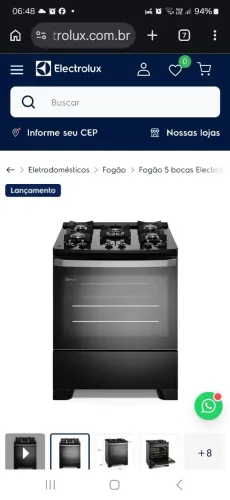 Fogão Electrolux na caixa sem uso