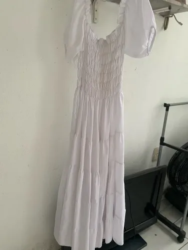 Vestido branco longo, tam único