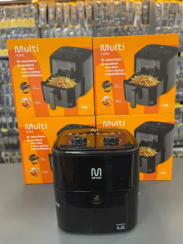 Fritadeira Elétrica sem óleo Air Fryer 4,2L 1320W 127V com Timer Sonoro Preto