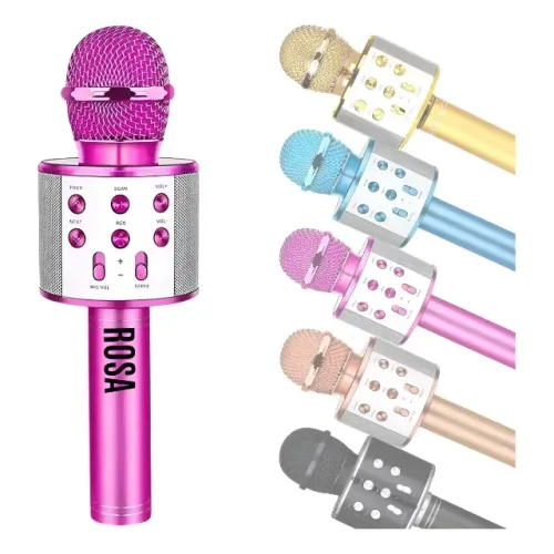 Microfone Bluetooth S/ Fio Youtuber Karaoke Cores Infantil