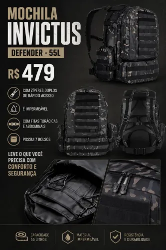 Mochila Invictus Defender 55L
