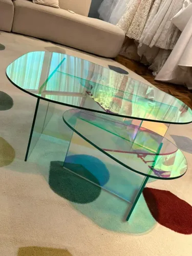 Conjunto de Mesas de Centro Gota de vidro
