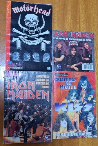 LOTE - COLEÇÃO LIVROS RAROS, MOTÖRHEAD, IRON MAIDEN & KISS