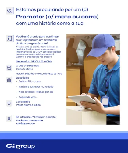 PROMOTOR MOTORIZADO - POUSO ALEGRE MG
