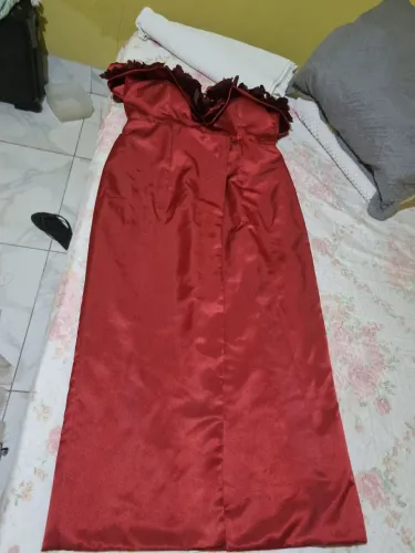 Vestido para festa no tecido cetim bucol 