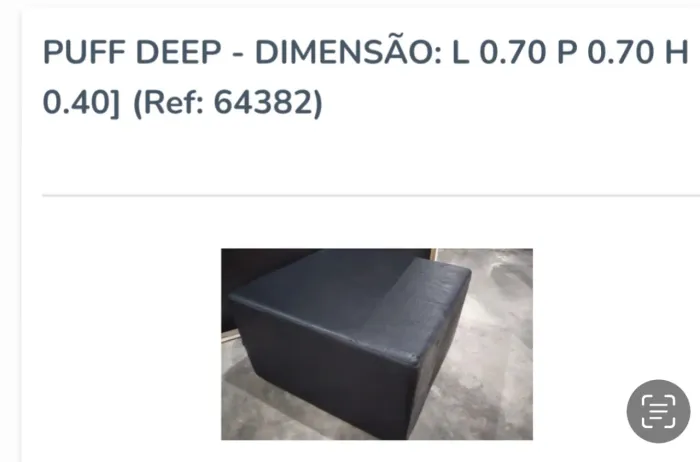 Puff Deep Breton Dimensão: L 0.70 P 0.70 H 0.40