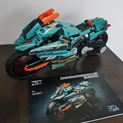 Loja Mundo - 669 peças 34cm Moyu Moto Cyber Pretty Z Mecha motorbike de lego imensa action