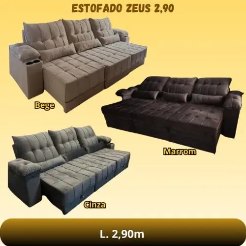 Estofado Zeus 2,90m com 3 Módulos