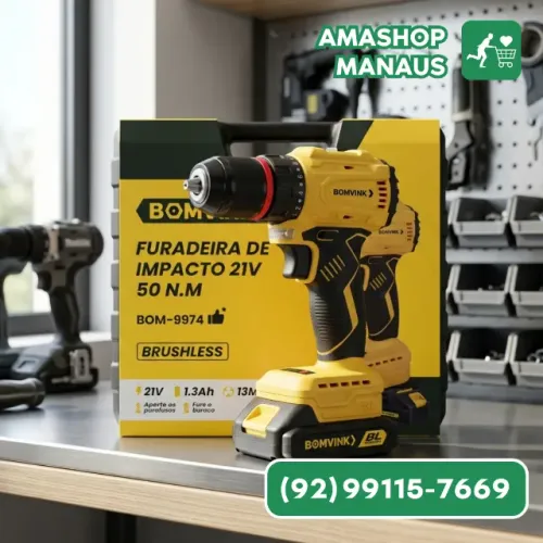Furadeira Sem Fio 21v Com 2 Baterias