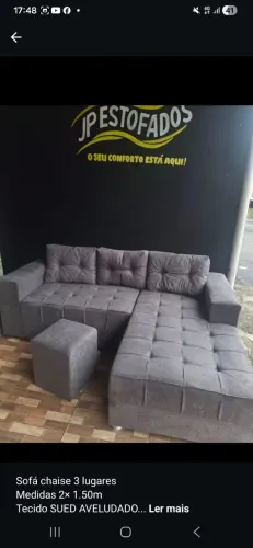 Sofá 3 lugares com chaise frete grátis 