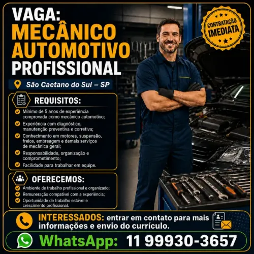 Mecânico Automotivo Profissional - São Caetano do Sul