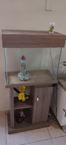 Aquário com 2 filtros, led e móvel.