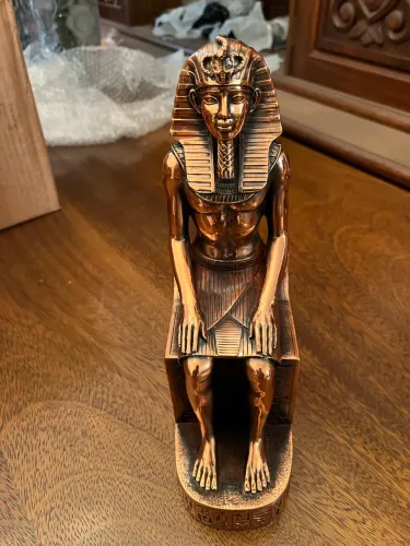 Estátua de Metal/Bronze Faraó Egito - Toda desenhada - Design Italiano - Colecionador