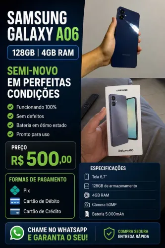 Vende-se Samsung A06 de 128GB