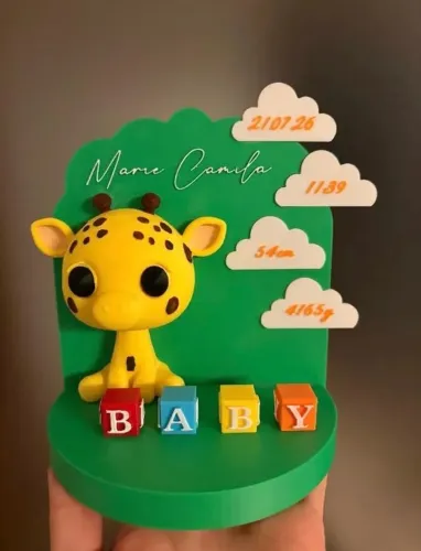 Nascimento decorativo girafa personalizado