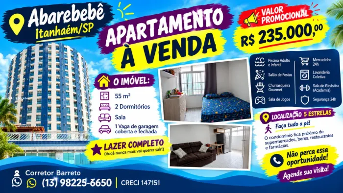 Apartamento à Venda no Abarebebê | Itanhaém