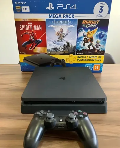 Ps4 slim 1tb com caixa e manual