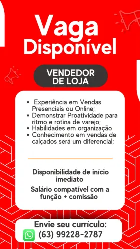 Vaga Vendedor (a)