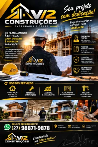 V12 Construções especializados em construção e reformas!