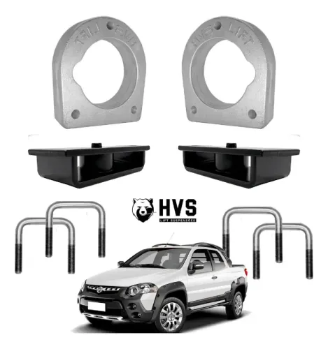 Kit Lift Suspensão Fiat Strada HVS Reforçado 1998-2020