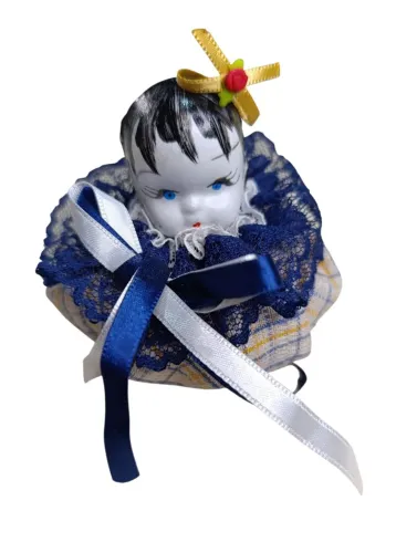 Sachê decorativo de boneca de porcelana