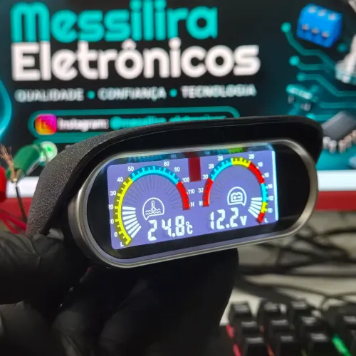 Medidor de temperatura + Voltímetro 12/24v
