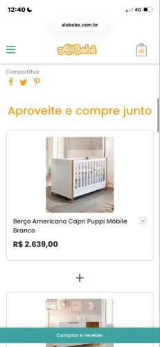 Berço Americano Capri Puppi Móbile Branco