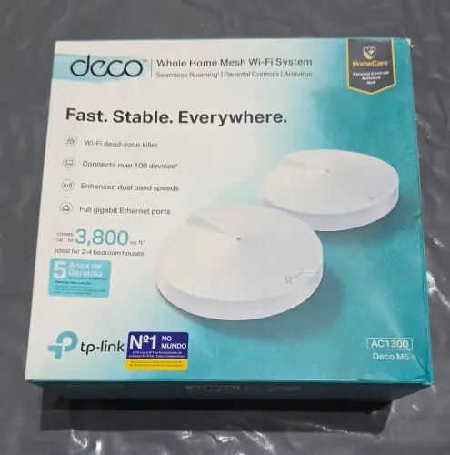 Roteador Sem Fio Ac1300 Mesh 2 Pcs Deco M5 Tp-link Branco (Usado)
