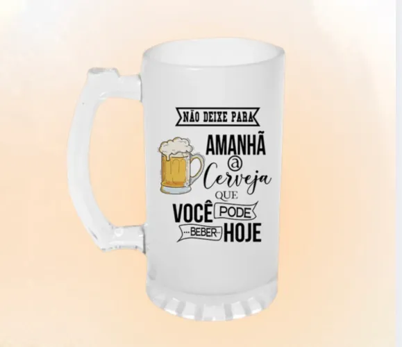 Caneca de chopp personalizada em DTF UV
