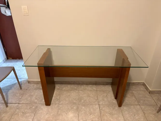 Mesa de jantar de vidro 145x60