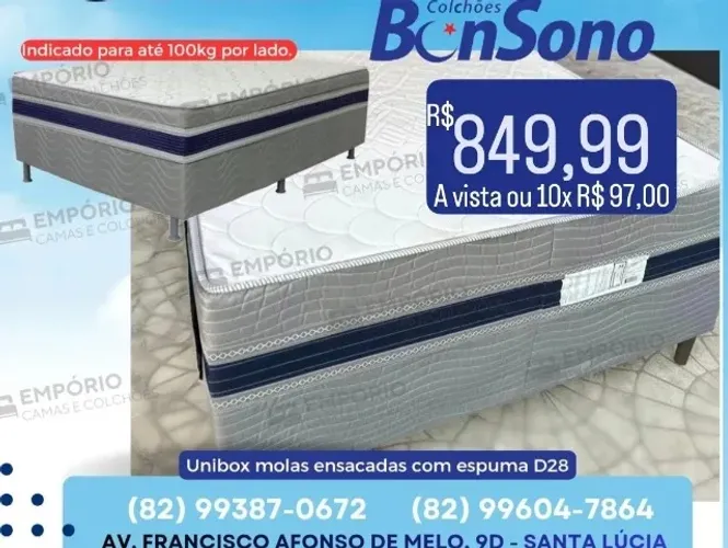 Cama molas ensacadas casal 850,00 solteiro  650,00bonsono 